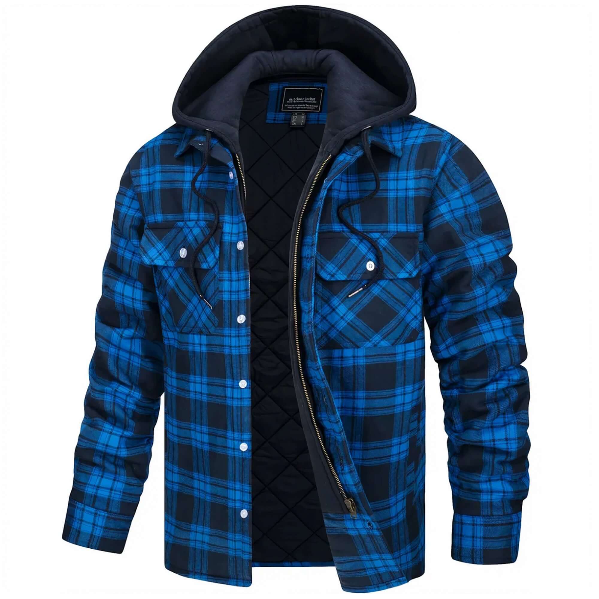 Krohn-e | Herren Karierte Langarm Freizeitjacke