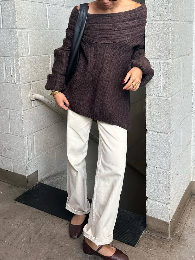 Krohn-e | Rippstrickpullover Weiche Wolle Elegant und Warm