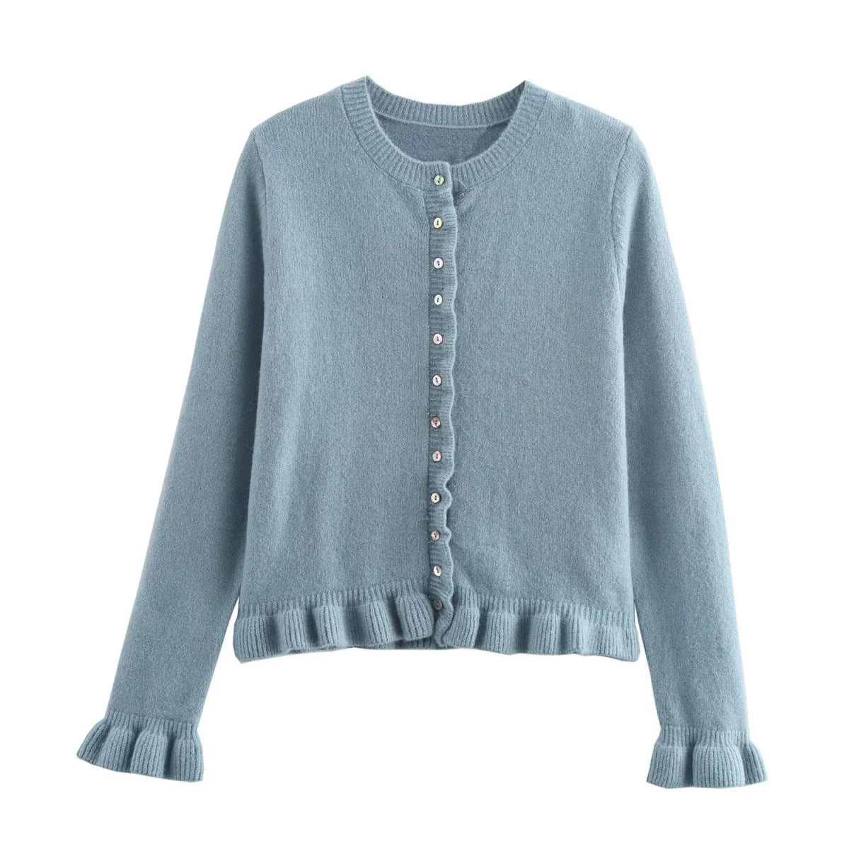 Krohn-e | Damen-Cardigan mit Knöpfen, schickes Lagen-Oberteil