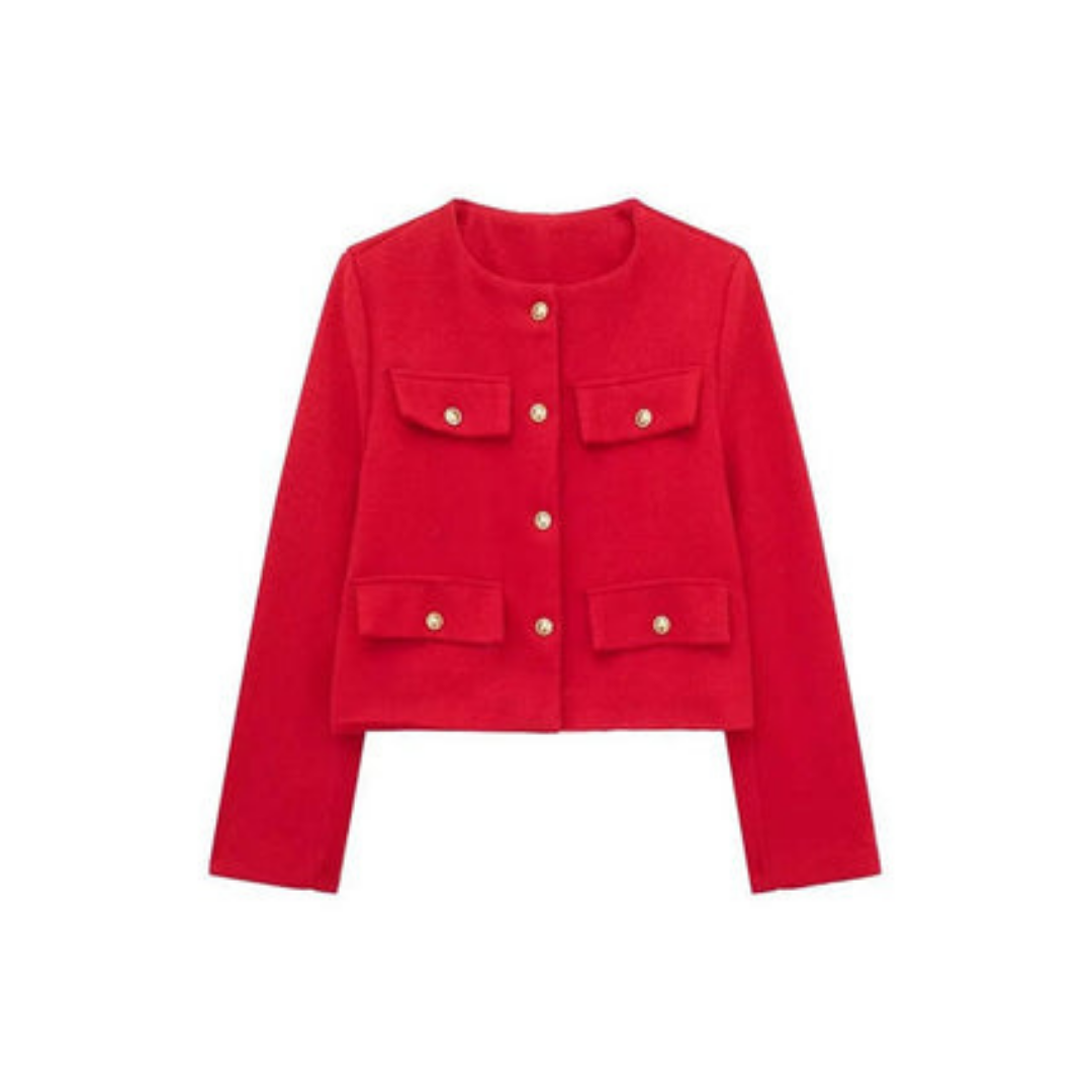 Krohn-e | Vintage Blazer mit Langen Ärmeln für Frauen