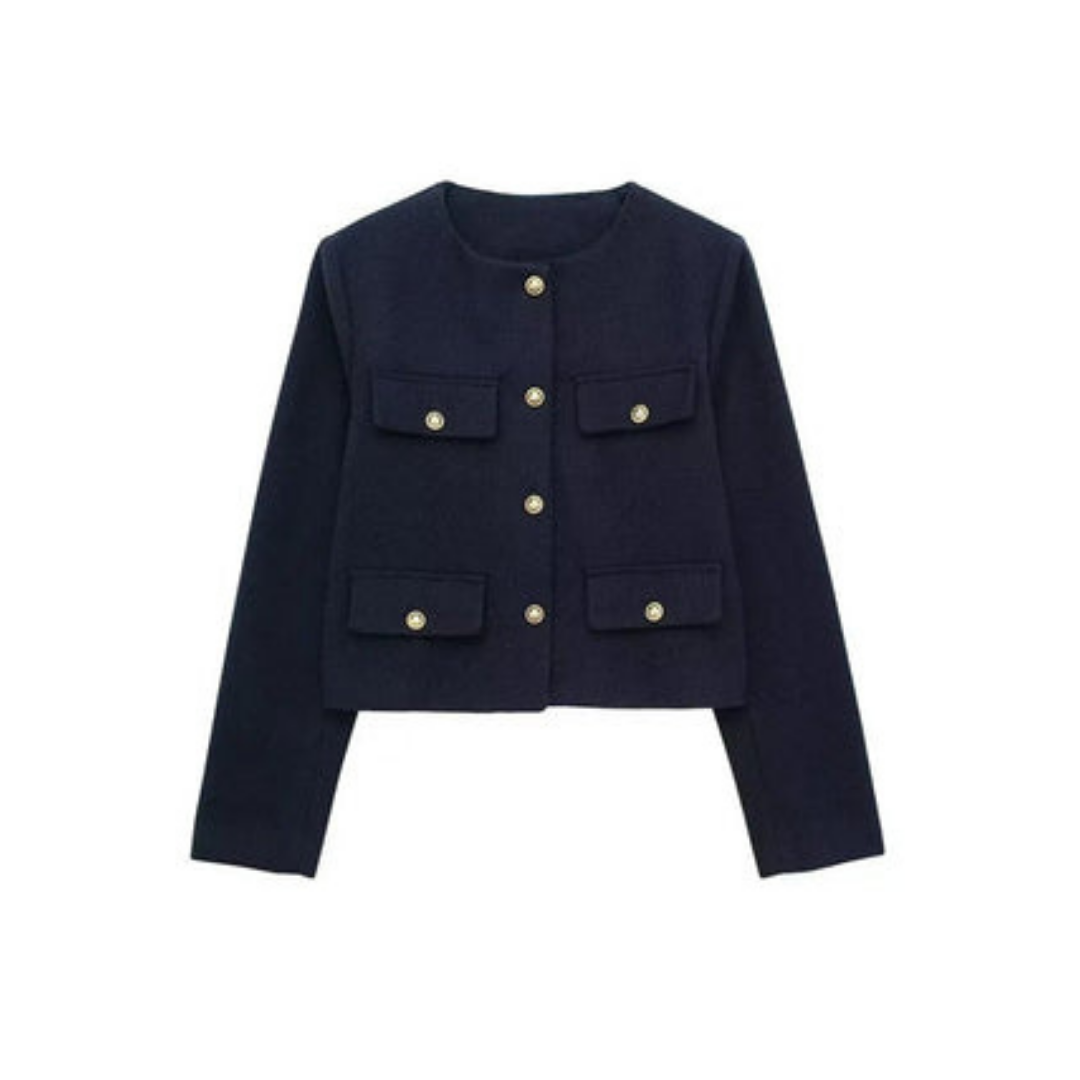 Krohn-e | Vintage Blazer mit Langen Ärmeln für Frauen