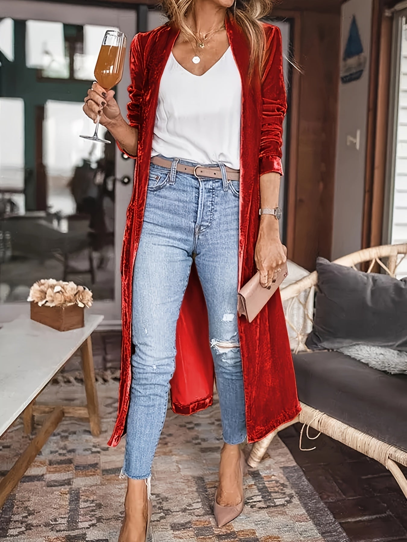 Krohn-e | My Way Samt Strickjacke Mantel