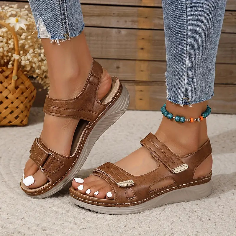KROHN-E Damen Sandalen Verstellbar Komfort Riemen