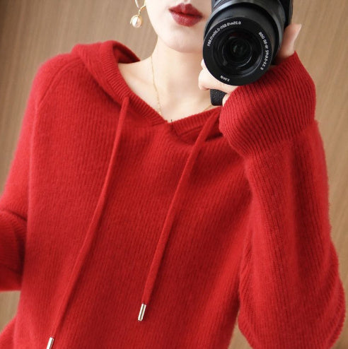 Krohn-e | Strickpullover mit Kapuze Weicher Strick Lässige Passform