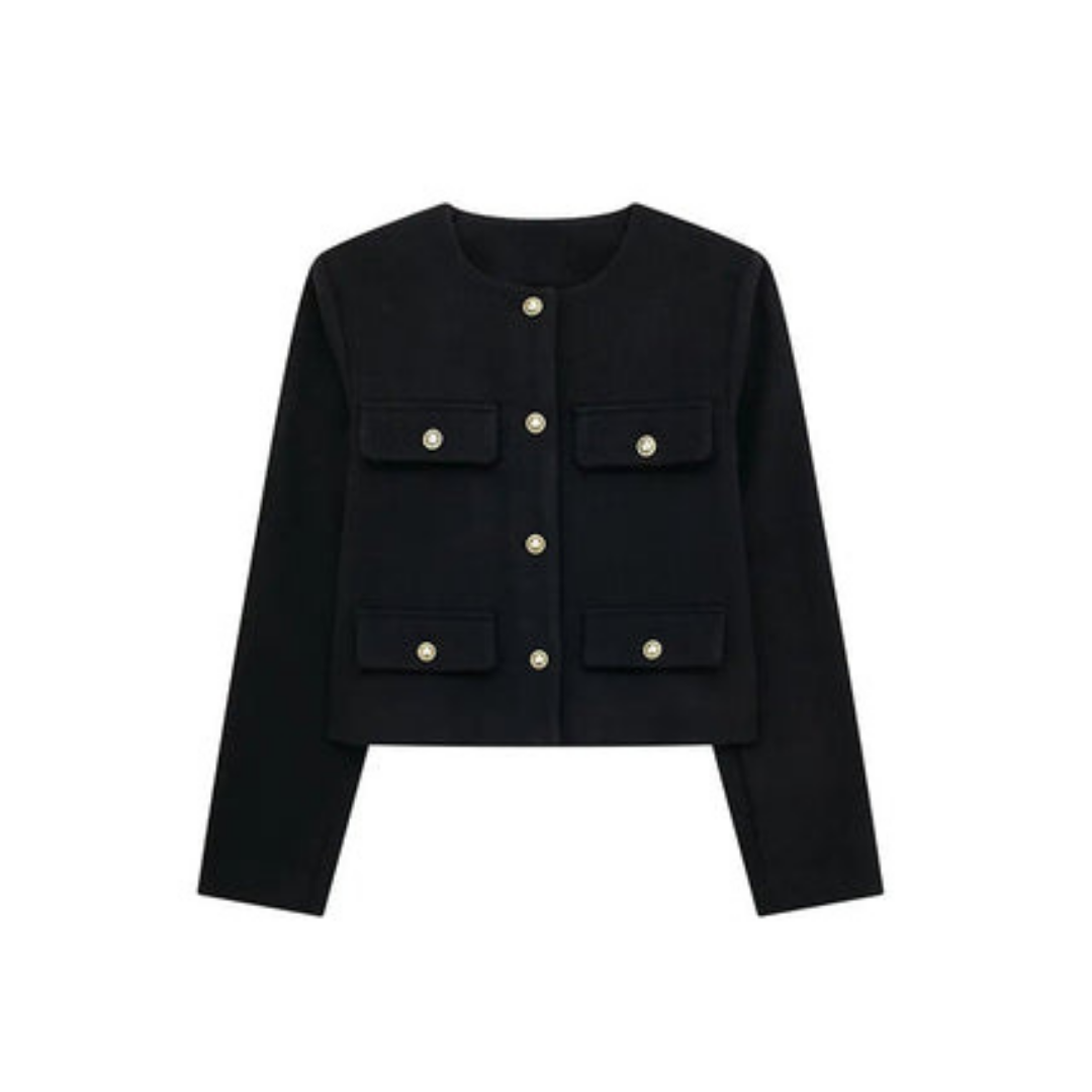 Krohn-e | Vintage Blazer mit Langen Ärmeln für Frauen