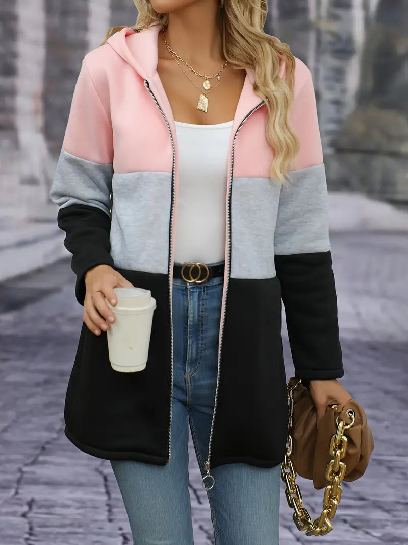 Krohn-e | Eleganter Color Block Kapuzenpullover für Frauen