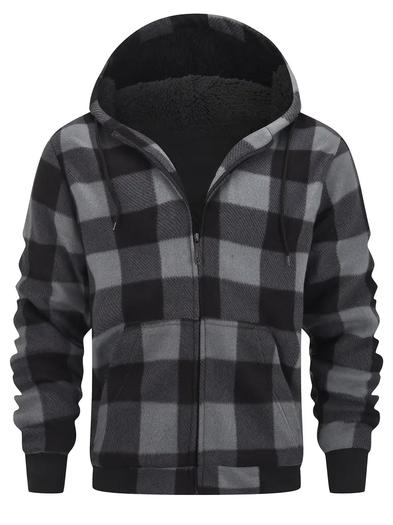 Keyor: Übergroße Retrojacke mit Kapuze und Sherpafutter