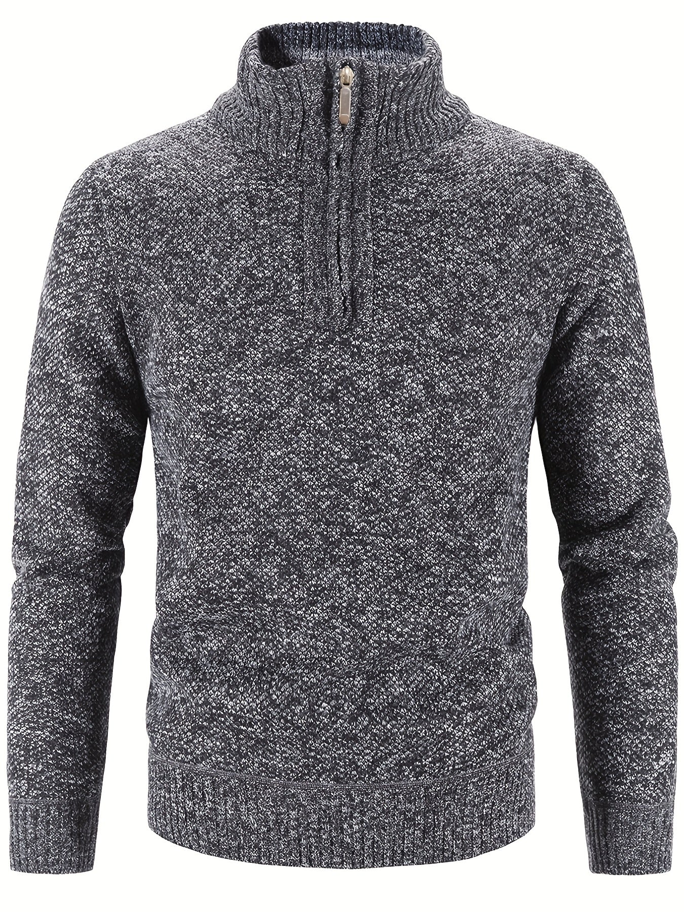 Herrenpullover mit Rollkragen und kurzem Reißverschluss