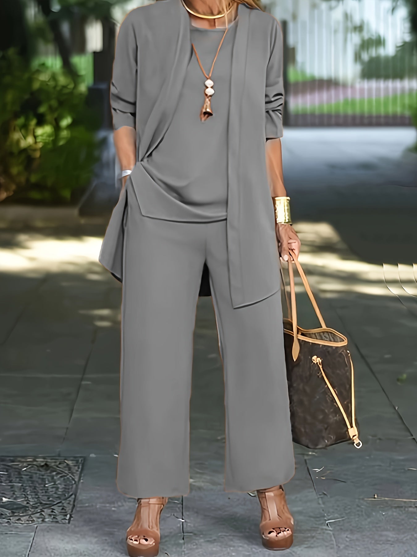Mictoria Damen-Drei-Teile-Outfit: Elegant und modisch