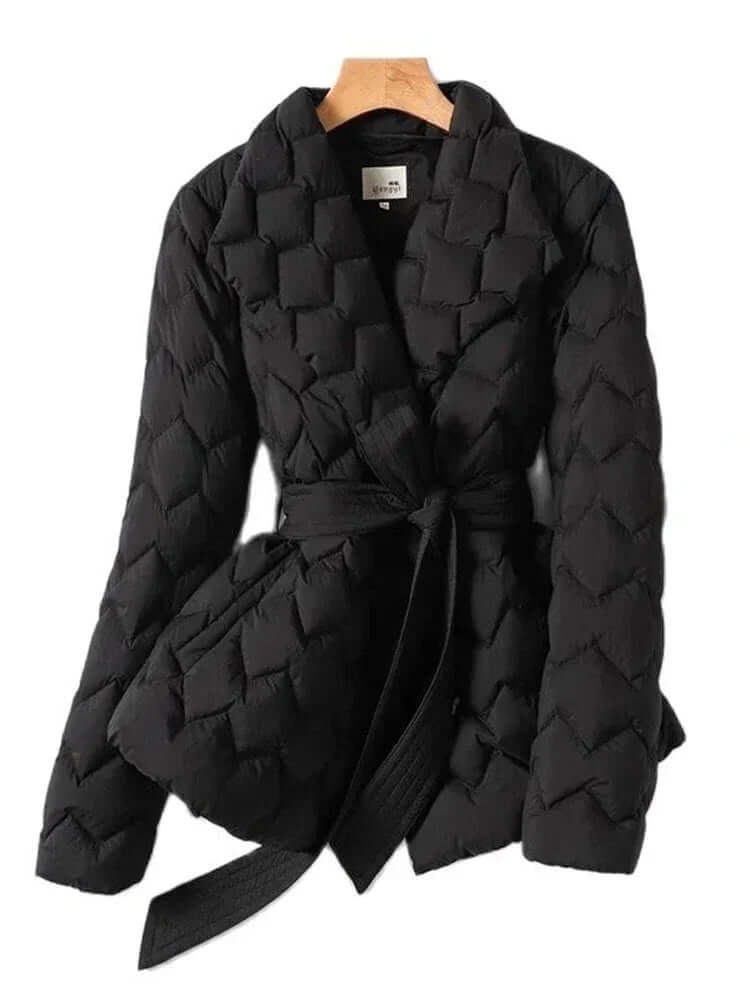 Krohn-e | Damen Gürtel-Mittel-Länge Pufferjacke