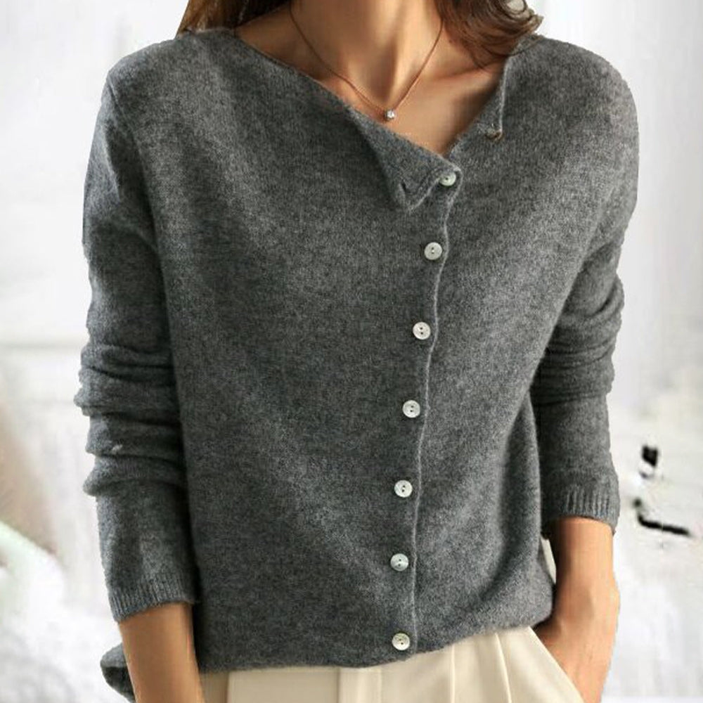 Krohn-e | Sweatshirt - Kaschmir-Cardigan mit Knopf Herbst