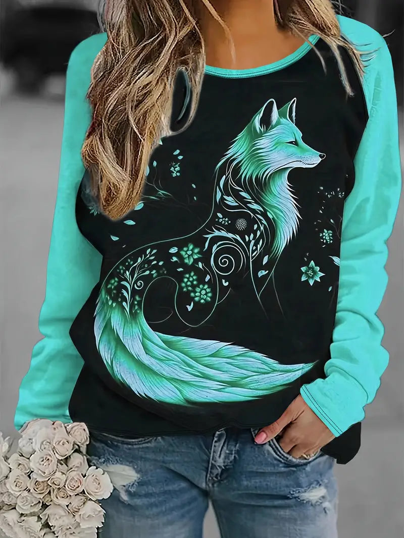 Fudus Damen Sweatshirt mit Fuchs-Grafik