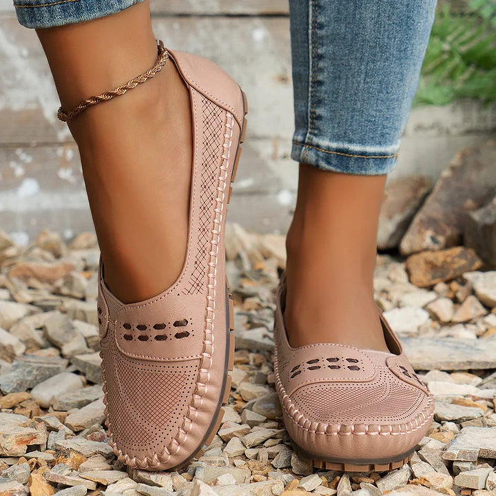 KROHN-E Damen Ballerinas Stützfunktion Bequem Rutschfest Alltag