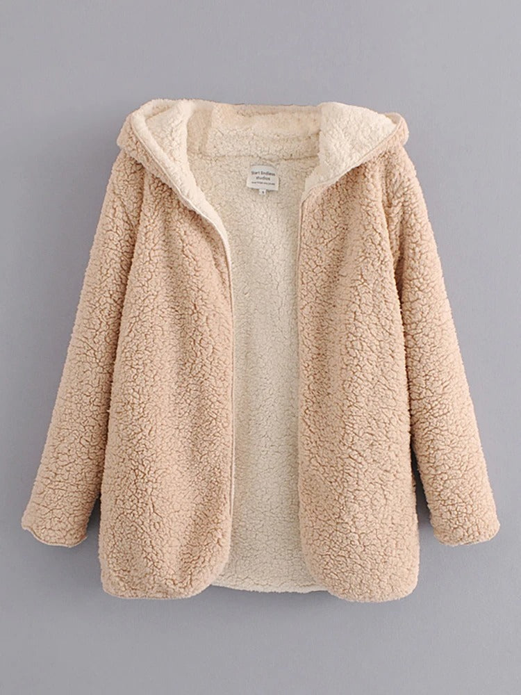 Krohn-e | Flauschiger Teddy Mantel