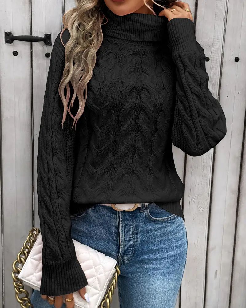 Krohn-e | Kabelstrickrollenpullover