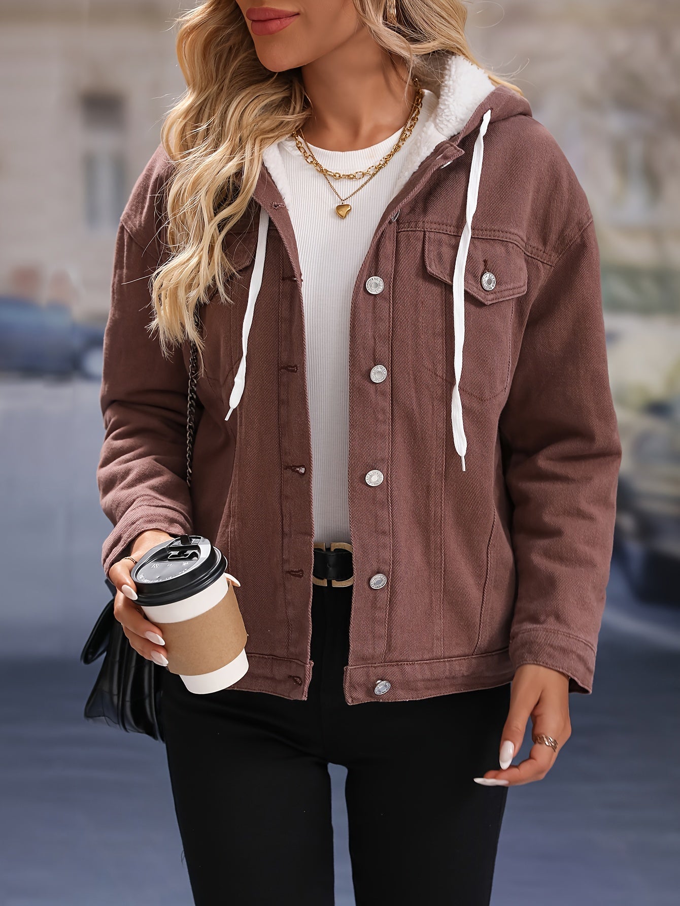 Krohn-e | Kapuzenjacke Braun - Lässiger Fleece - Style