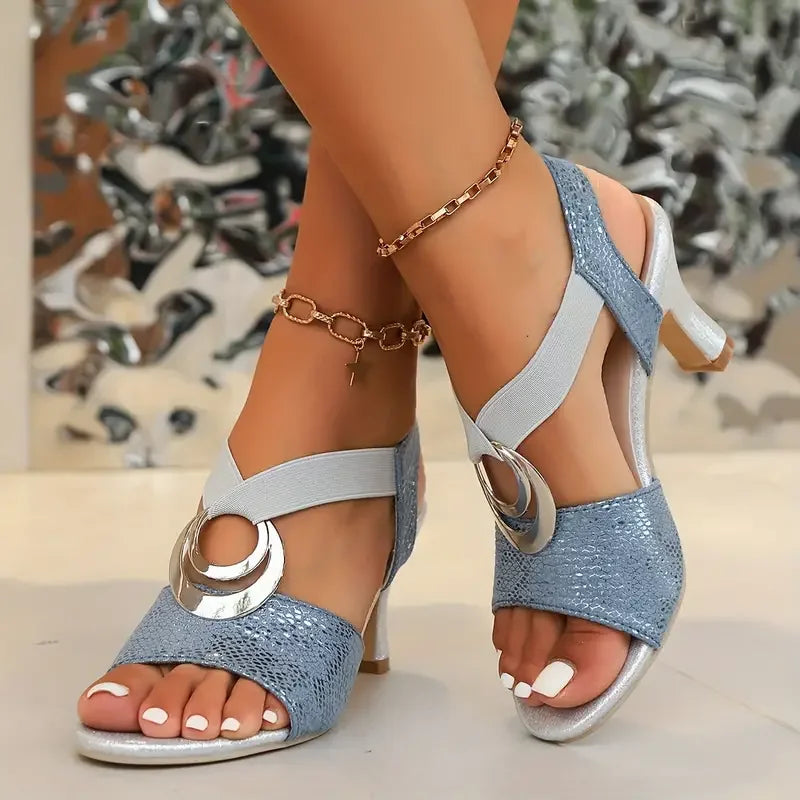 KROHN-E Damen High-Heel Sandalen Knöchelriemen Verstellbar Elegant