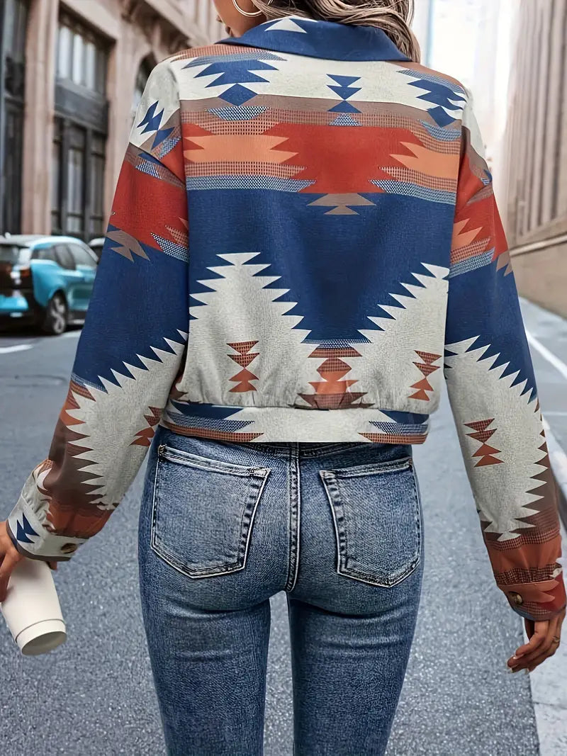 Farbige Jacke mit geometrischem Muster von Eynora