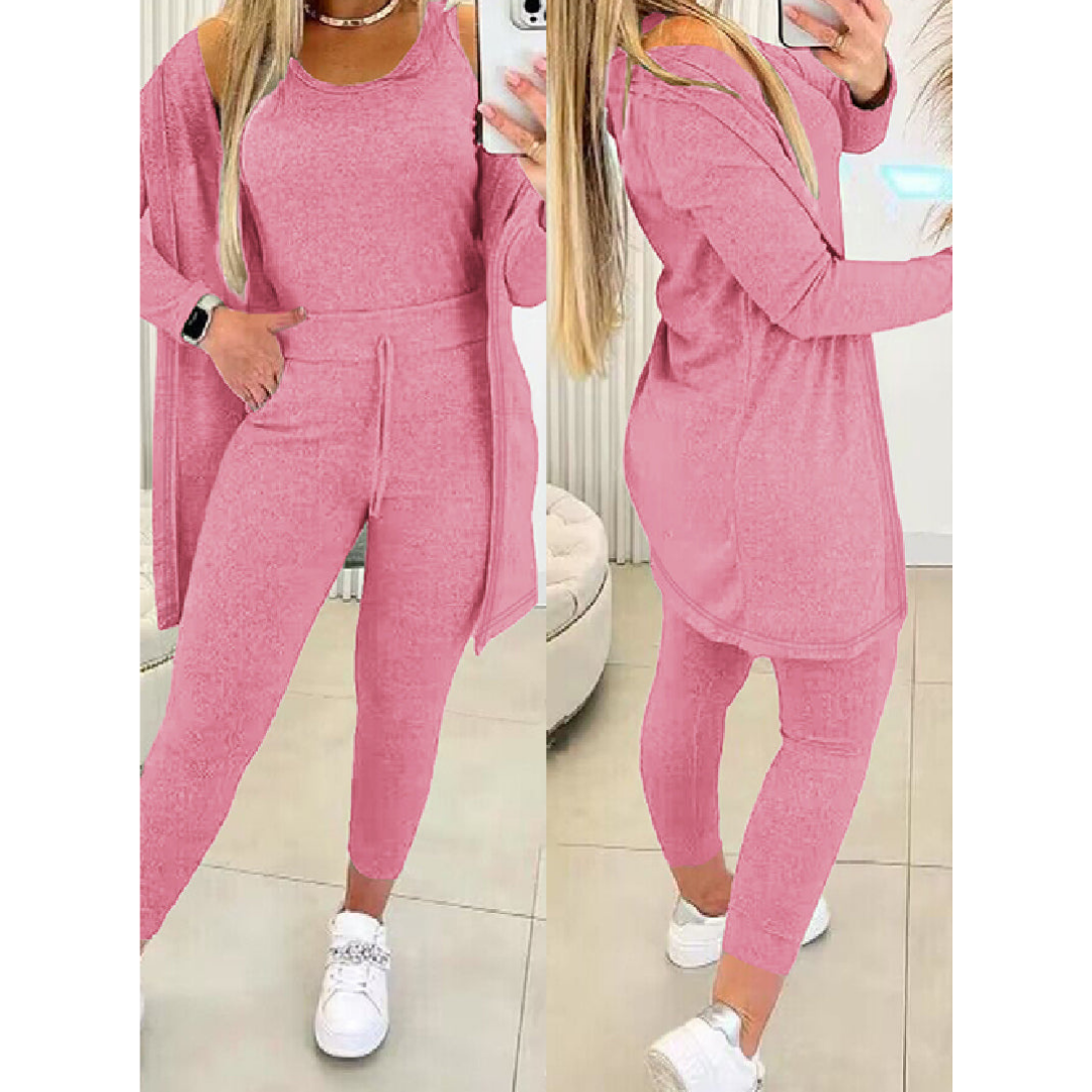 Dreiteiliger Damen-Anzug: Freizeithose und Blazer