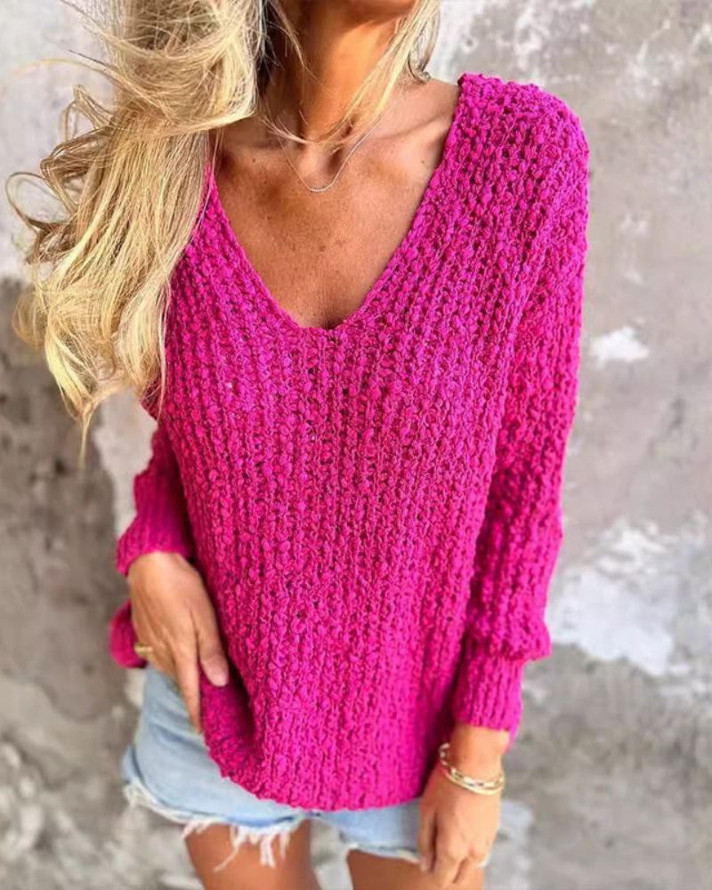 Krohn-e | Strukturierter Häkelpullover mit Langen Ärmeln