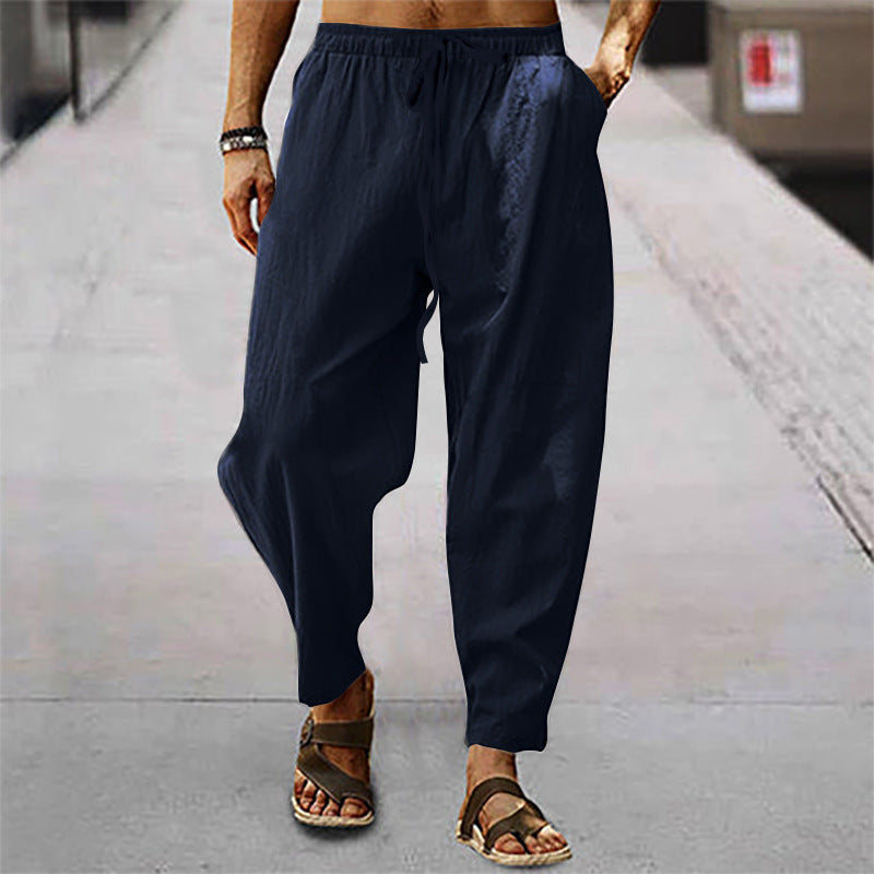 Titus Herren Baumwoll-Leinen Strandhose