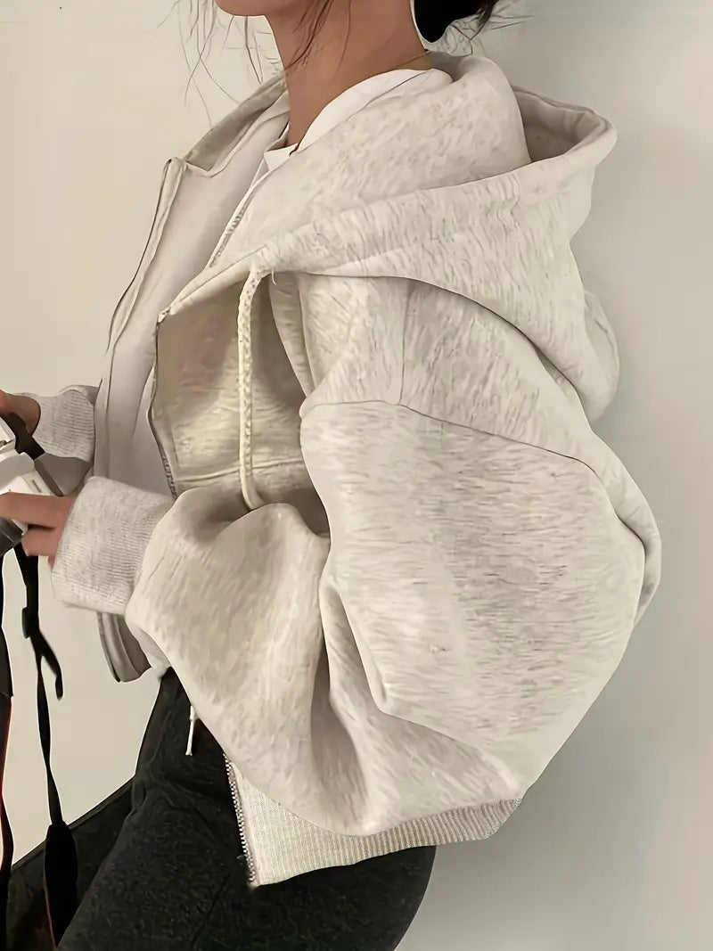 Komfortabler Kapuzenpullover mit Reißverschluss von Fudus