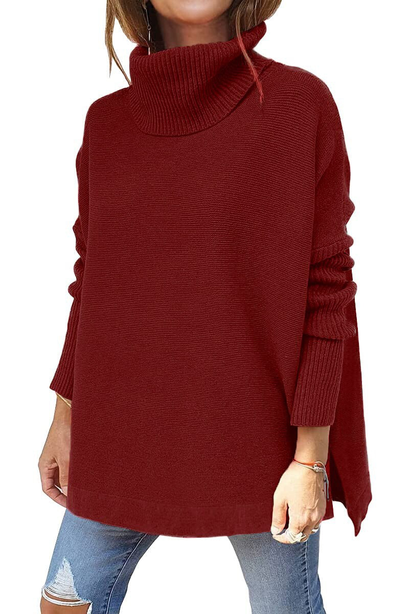 Krohn-e | Jumper - Frauen Herbst Bequemer Rollkragenpullover