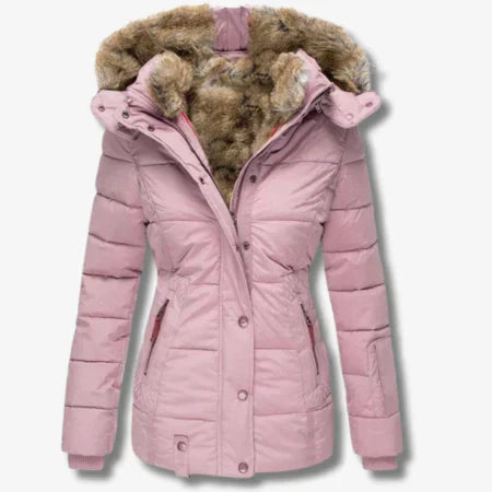 Krohn-e | Winterjacke mit Kapuze und Reißverschluss für Frauen ideal für kalte Tage