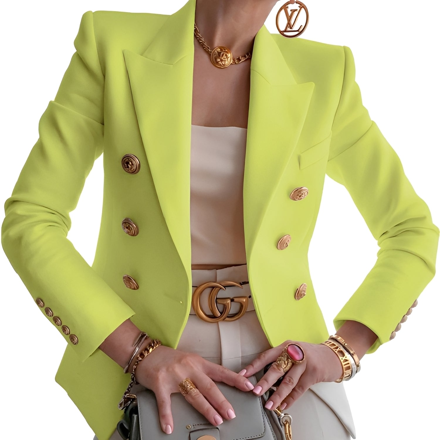 Krohn-e | Klassischer Blazer mit Knöpfen für Frauen