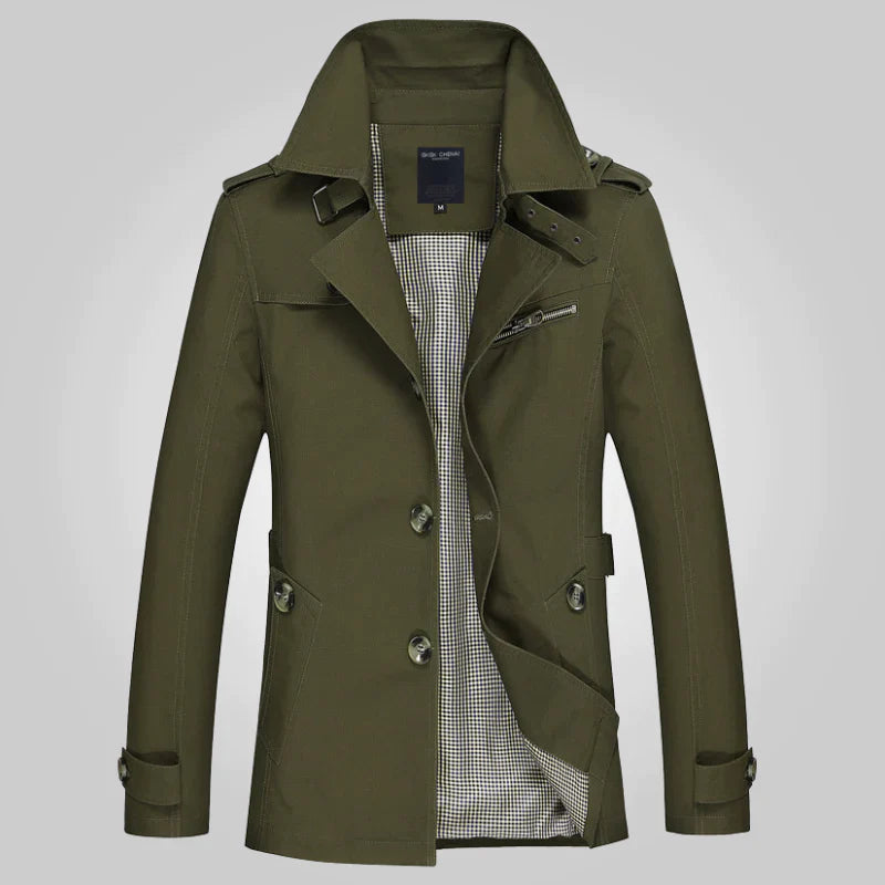 Krohn-e | Trenchcoat mit Stehkragen für Damen - Knopfdetails