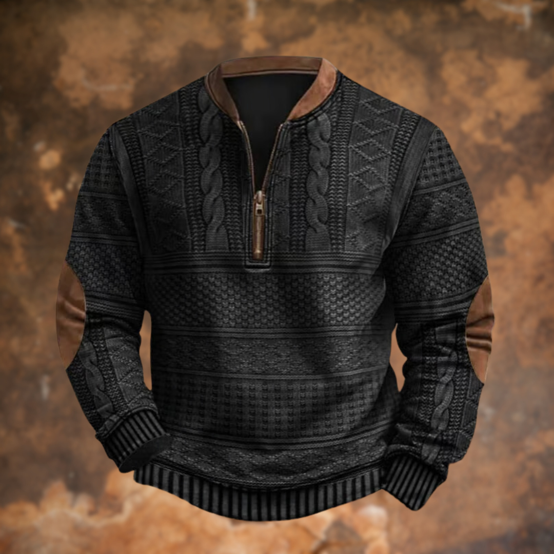 Herren-Strickpullover mit Reißverschluss im Vintage-Stil