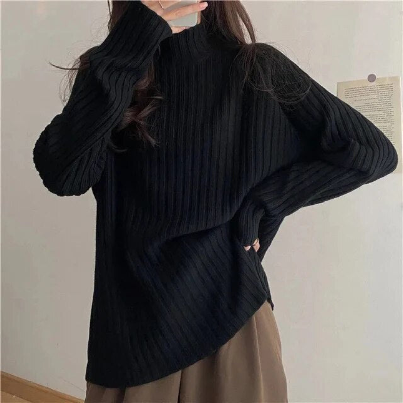 Krohn-e | Pullover mit hohem Kragen für Frauen Lang