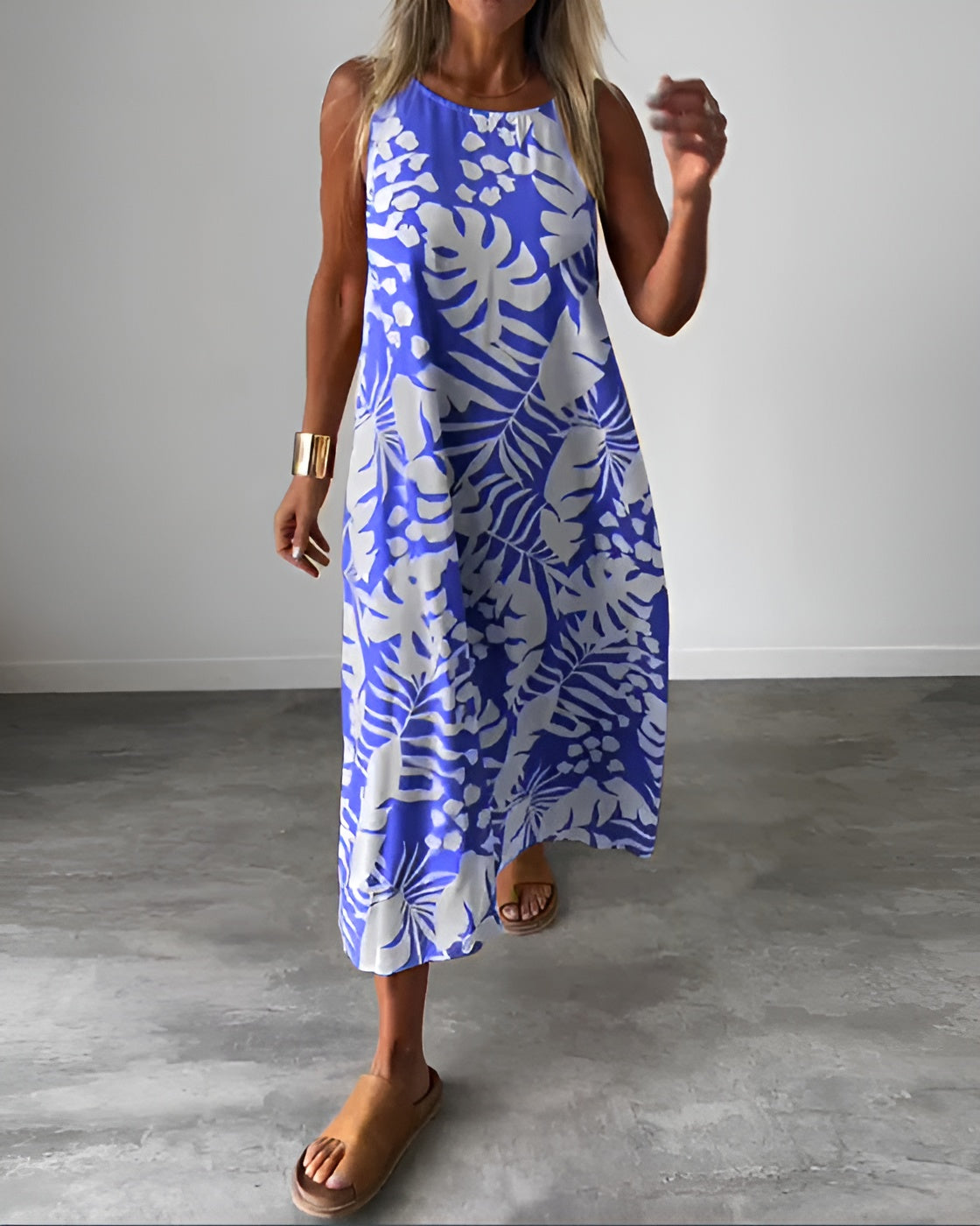 KROHN-E Damen Abendkleid Ärmellos Fließend Drapiert Elegant
