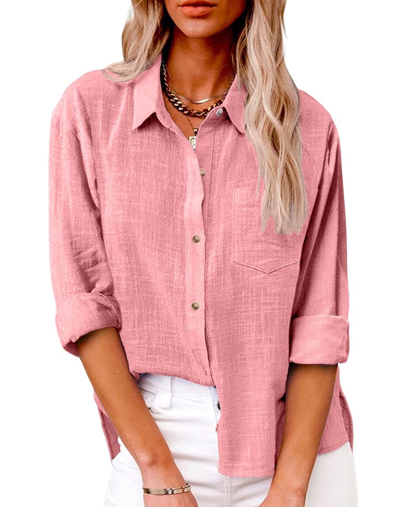 Java | Damen hemd Loose Fit Langarm Freizeithemd