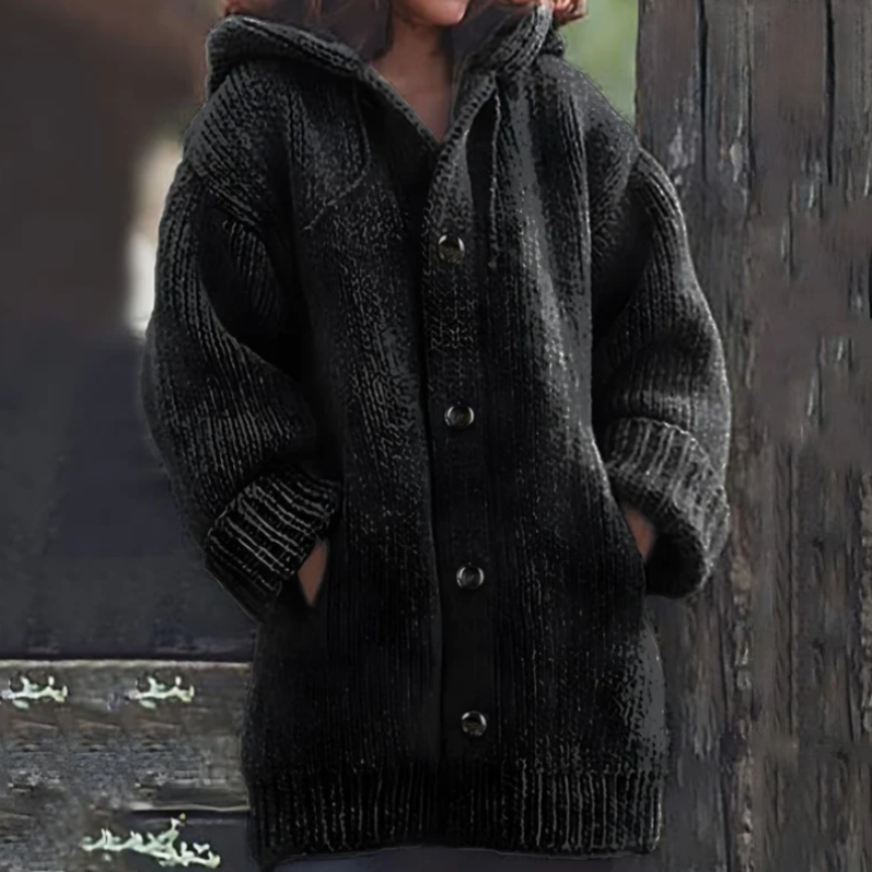 Krohn-e | Strickjacke - Oversized Passform - Dickes und Warmes Material - mit Kapuze