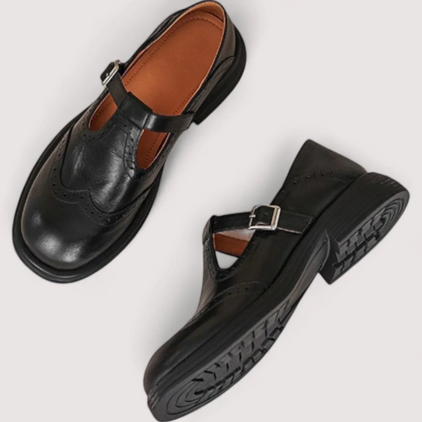 KROHN-E Damen Mary Jane Schuhe Klassisch Bequem