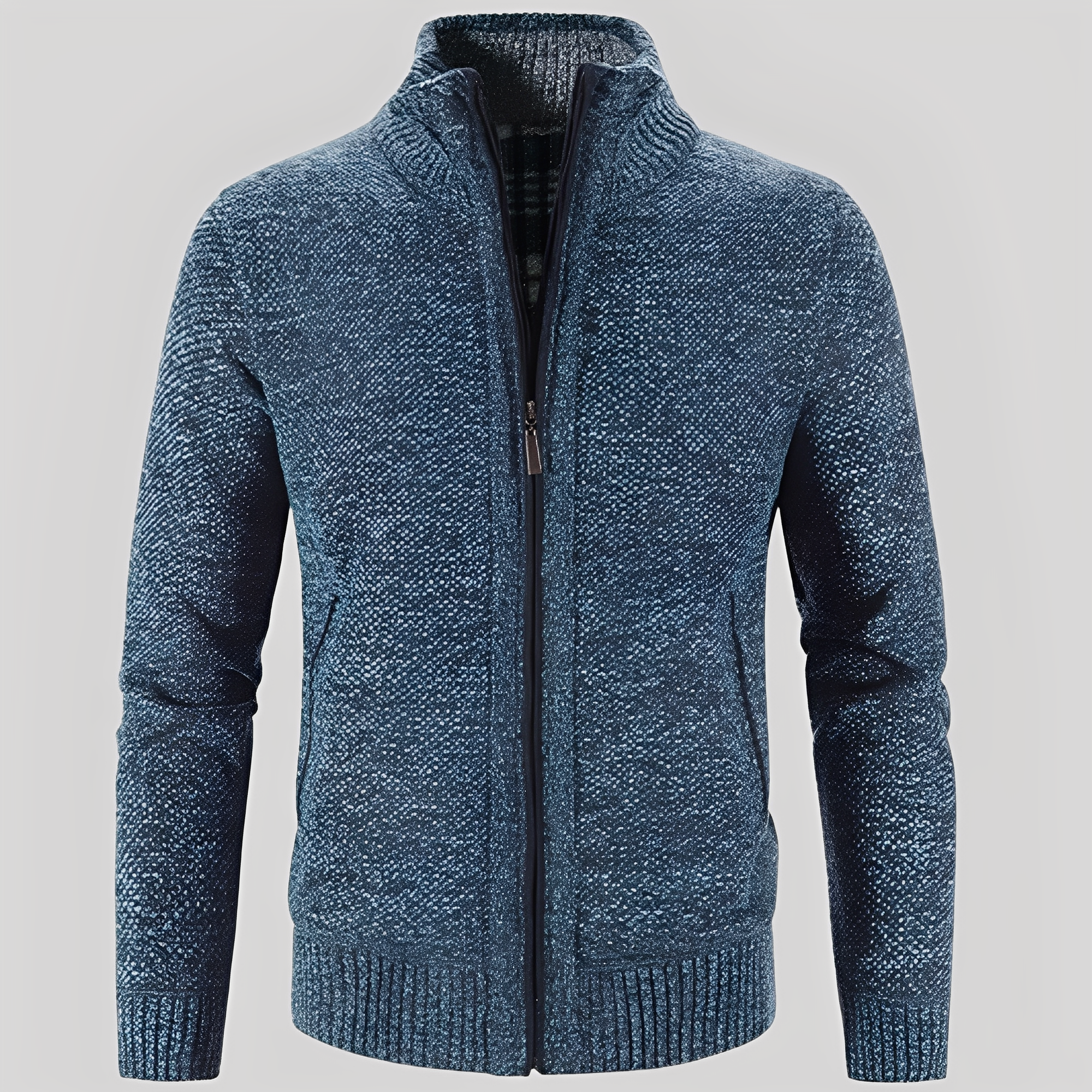 Krohn-e | Einfacher Cardigan mit Reißverschluss für Herren