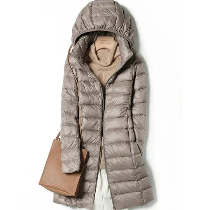 Krohn-e | Lange Winterjacke für Frauen mit Kapuze