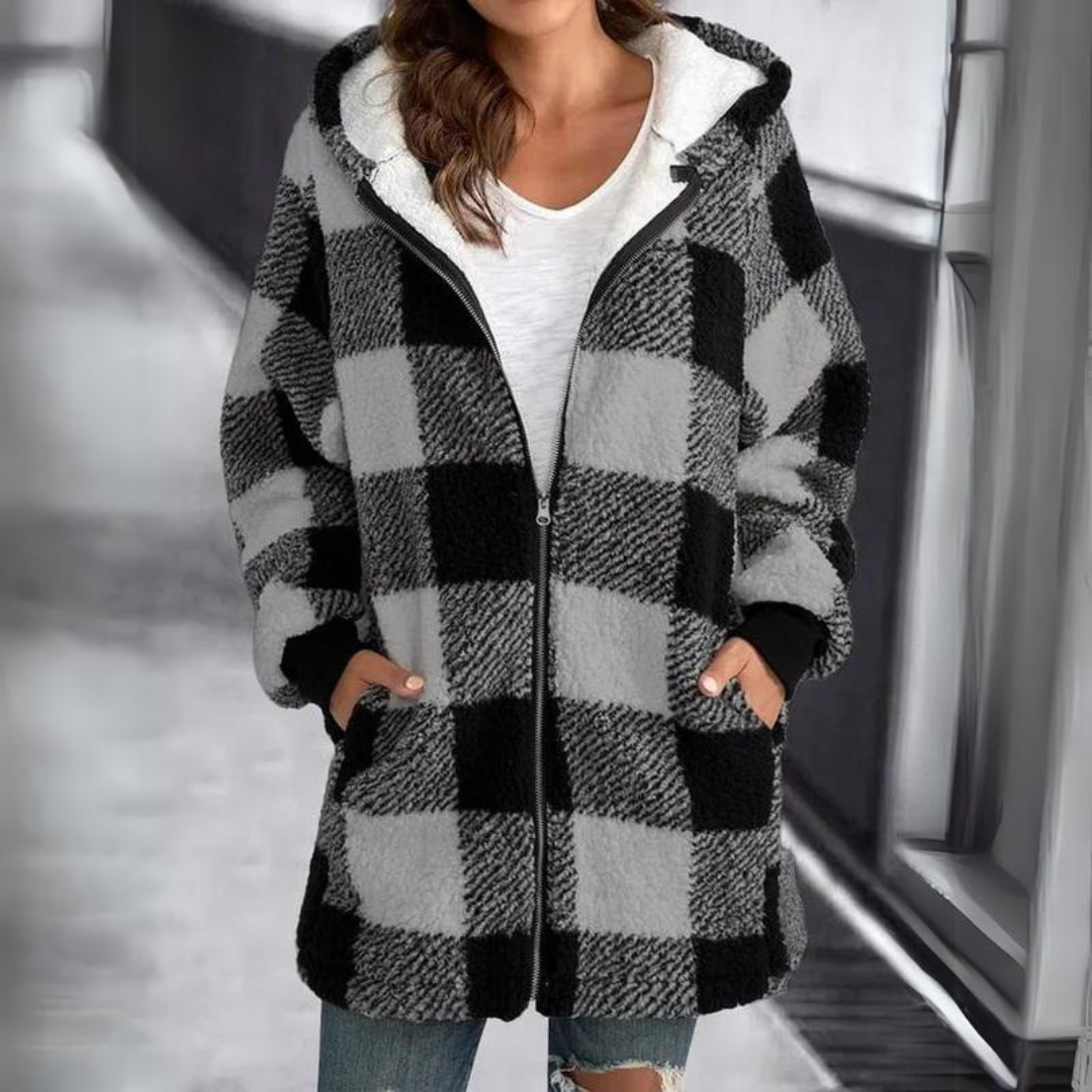 Frauen Kapuzenpullover mit Fellfutter von Fudus, übergroß