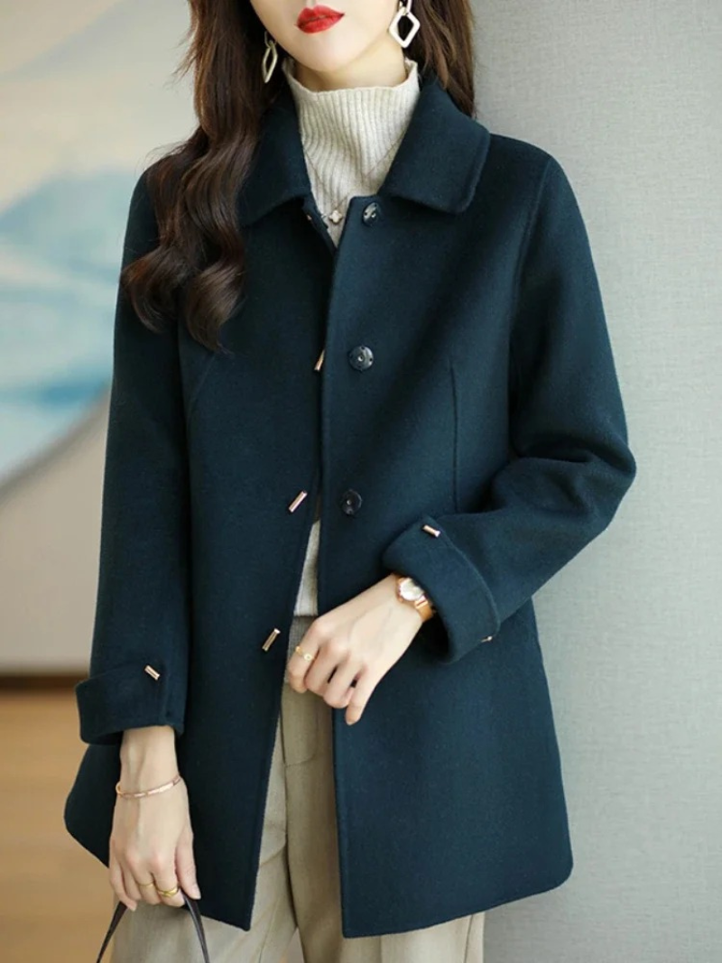 Krohn-e | Damen Klassischer Petite Trenchcoat Mit Spitzem Kragen