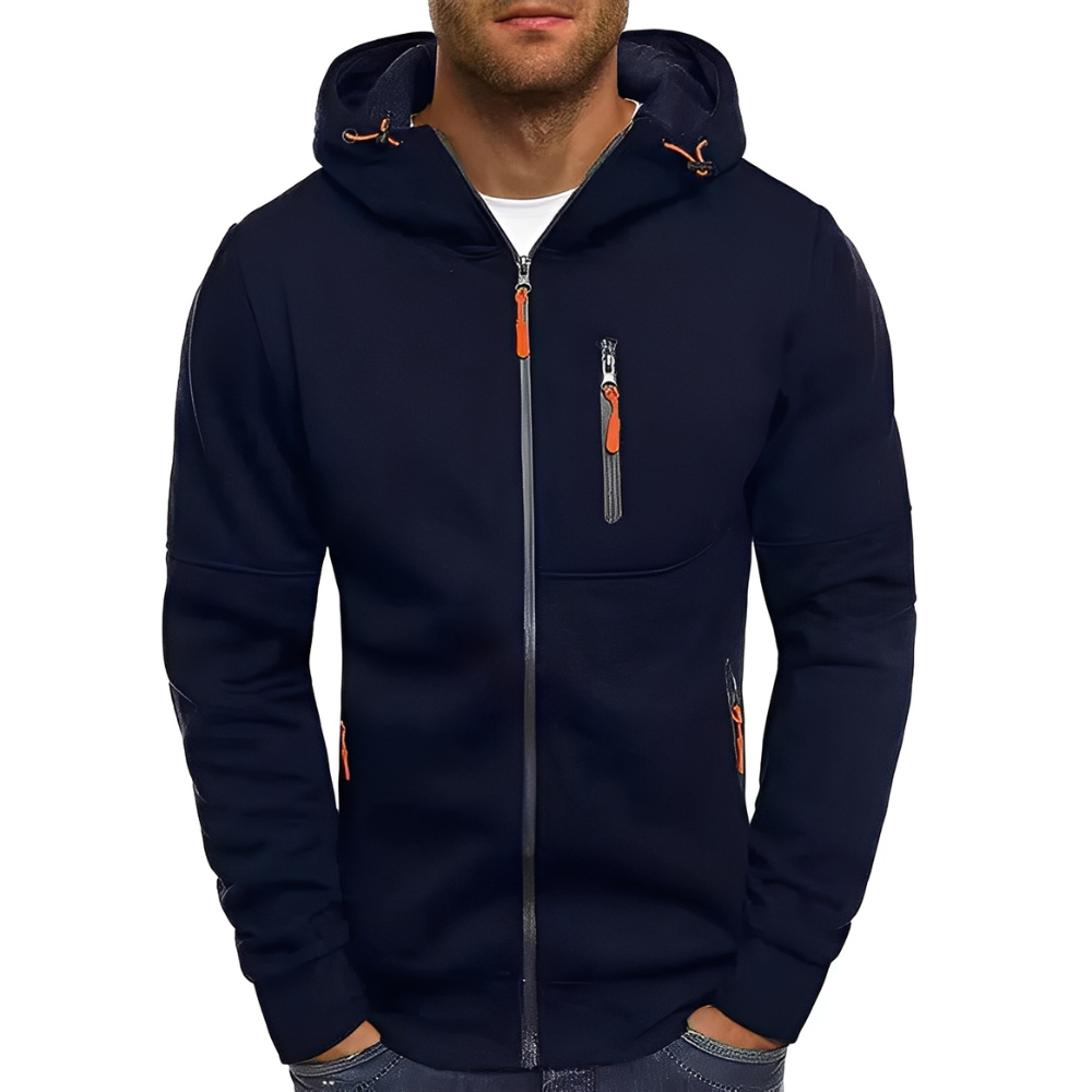 Krohn-e | Freizeit Zip-Up Jacke mit Kapuze für Herren