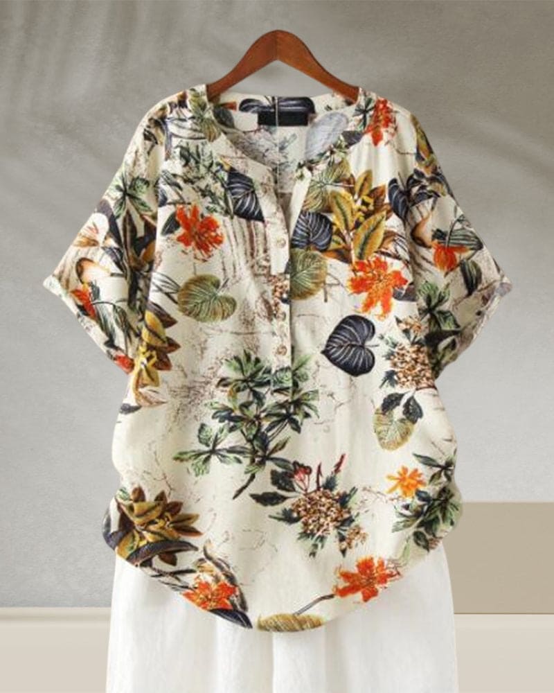 Fudus Damen Kurzarm-Druck Shirt