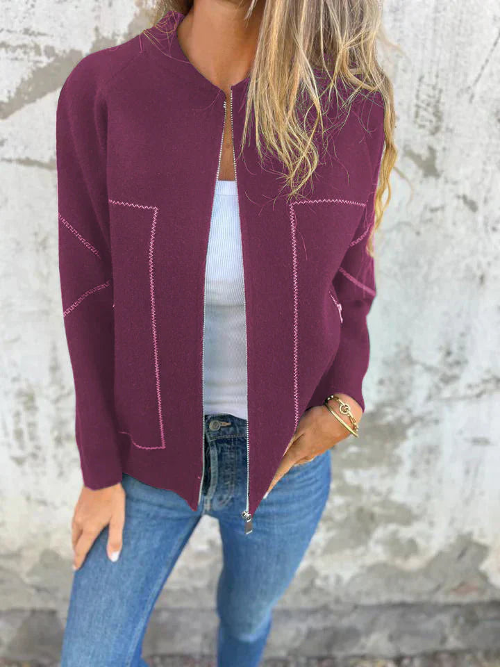 Krohn-e | Trendiger Cardigan mit Reißverschluss Gemütlicher Look Modisch und Vielseitig