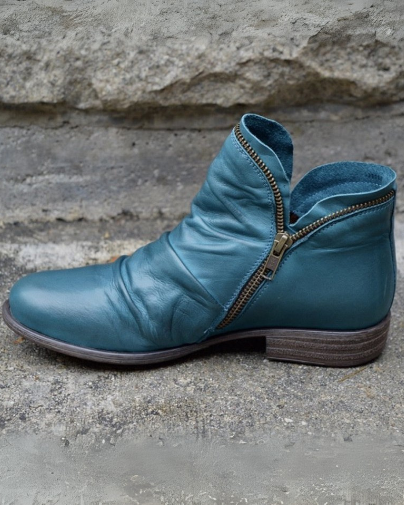 Krohn-e | Lederstiefel mit Reißverschluss