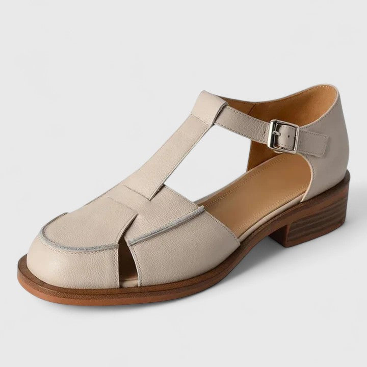 KROHN-E Damen Mary-Jane Sandalen Verstellbarer Riemen Klassisch