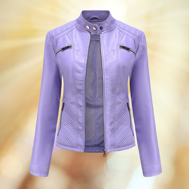 Komfortable Damen Lederjacke für den Übergang