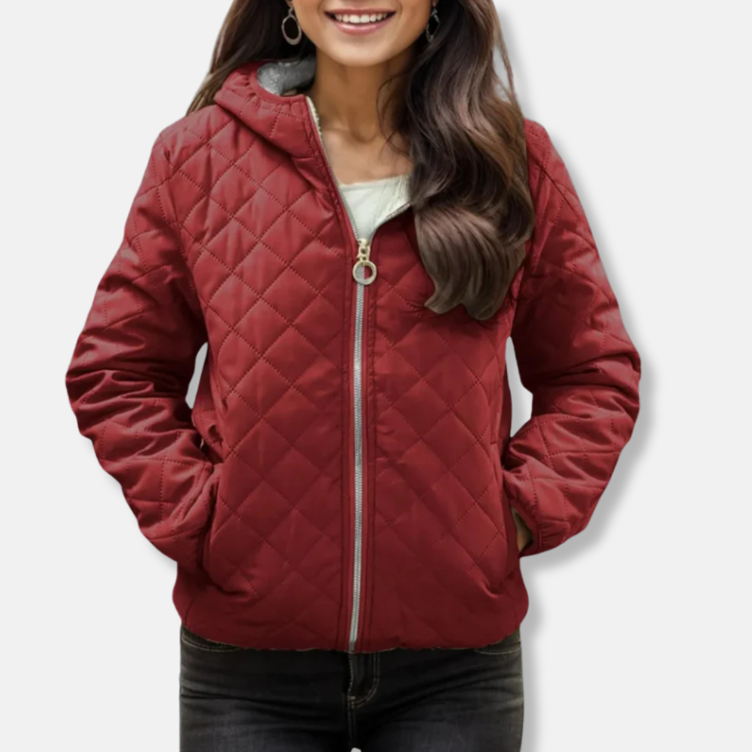 Krohn-e | Gepolsterte Jacke - Lockere Passform - Diamantsteppung - Kapuze - Elastischer Saum