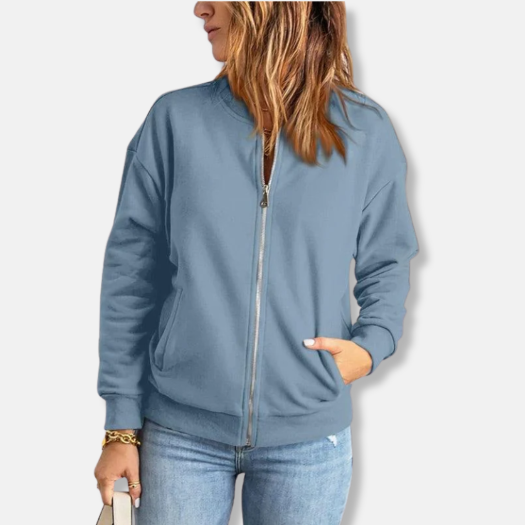 Krohn-e | Jacke - Leicht - Lässige Passform - Reißverschluss - Rippenbündchen - Lässiger Look