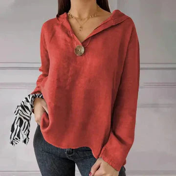 Fudus Kapuzenpullover mit V-Ausschnitt