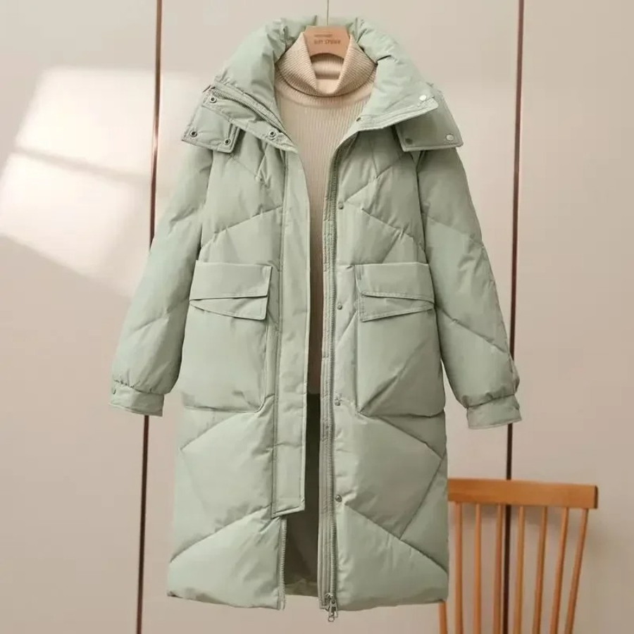 Krohn-e | Stylische Graue Leichte Pufferjacke mit Umlegekragen für Frauen